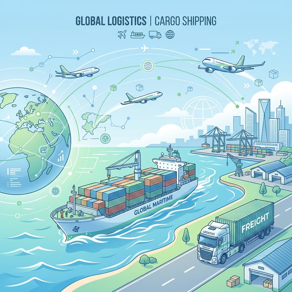 Kogekar Logistics Shipping Map Illustration